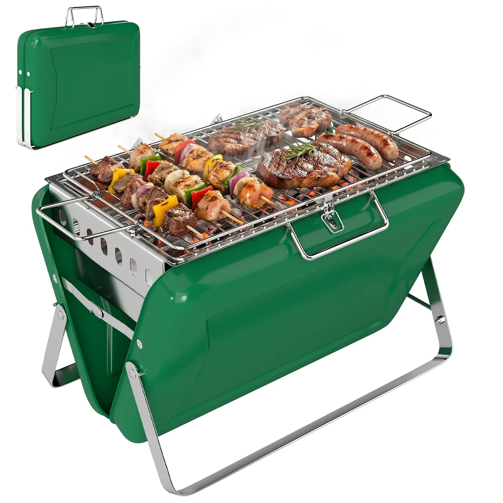 Outsunny Charcoal BBQ Grill Portable with Tilting Grate Dark Green
Opens in a new window or tab