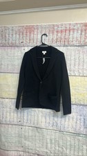 J.Crew Schoolboy Sweater Blazer Women's Black One Button Knit Jacket size SP