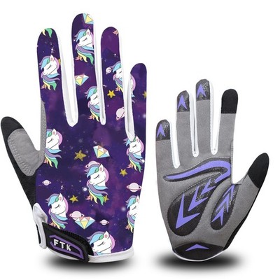 Fahrradhandschuhe Kinder Radfahren Junior Running MTB Motorrad Vollfinger Griff Paar