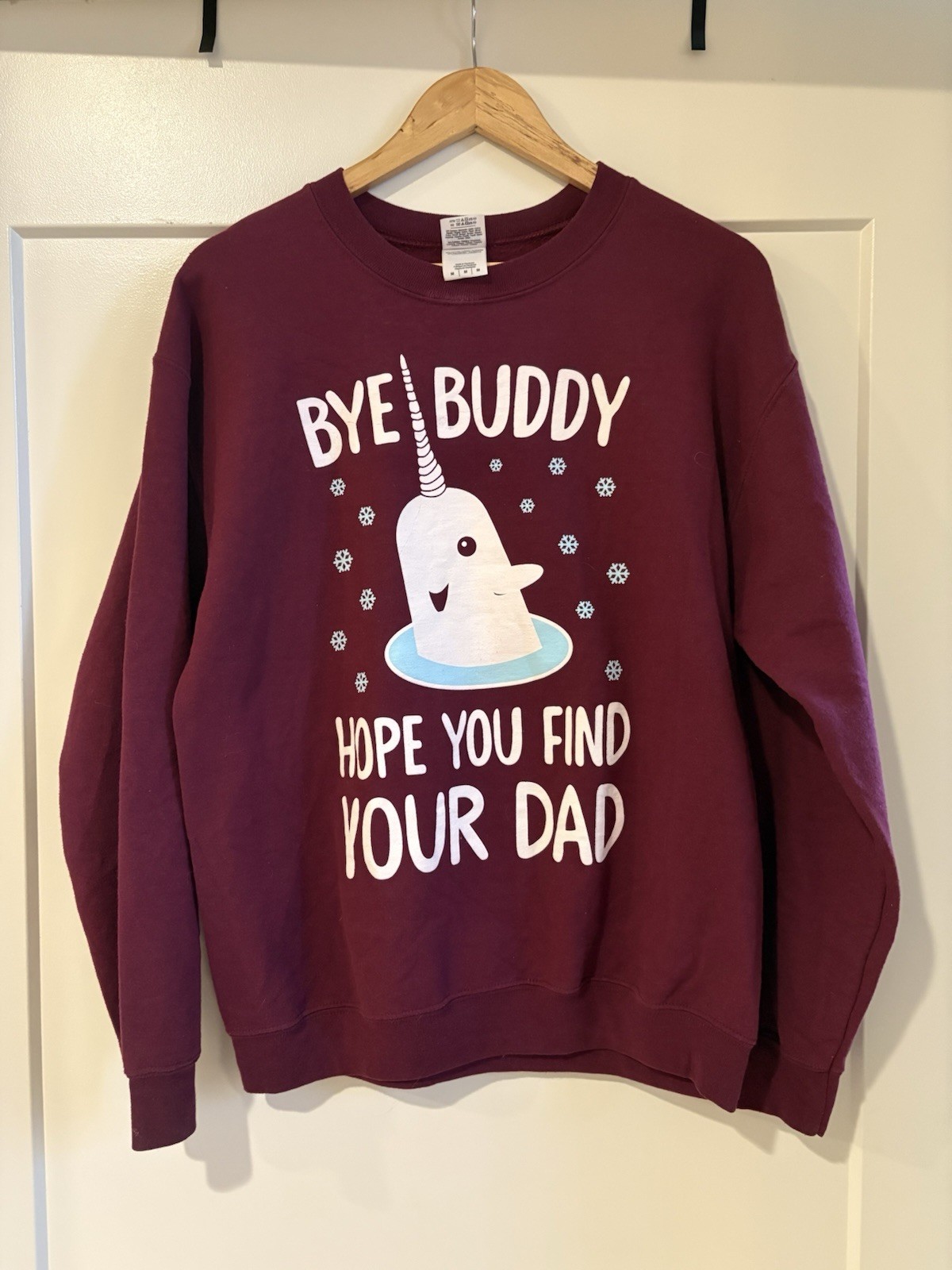 Bye Buddy Hope You Find Your Dad Elf Christmas Sweatshirt, Red Men’s Large
