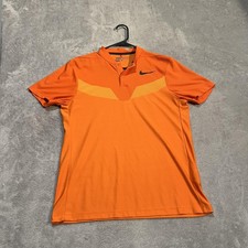 Nike Golf Dri-FIT Modern Fit Polo Shirt Mens Medium Orange Colorblock Top