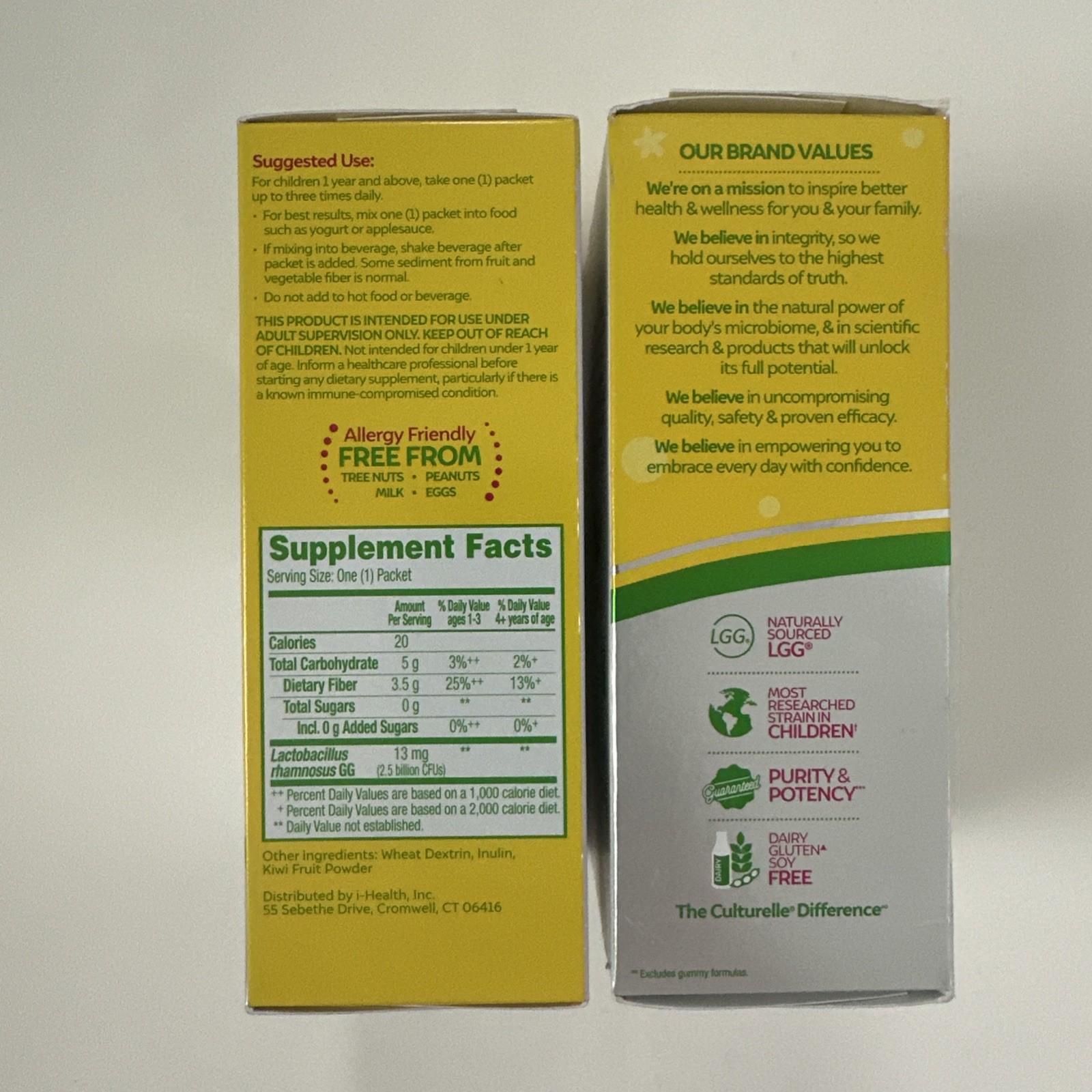 (2) Culturelle Kids Probiotic+Fiber No Flavor 24 Packets Exp 05/2026