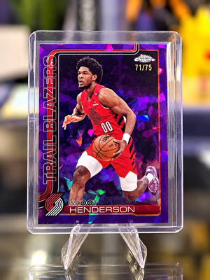 Scoot Henderson 2025-26 Topps Chrome Sapphire Update Purple /75 71/75 #85