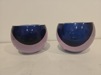Vintage Cenedese Murano Art Glass Geode Bowls Da Ros