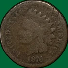 1876 Indian Head Cent Good G Coin, Minor Corrosion #39551