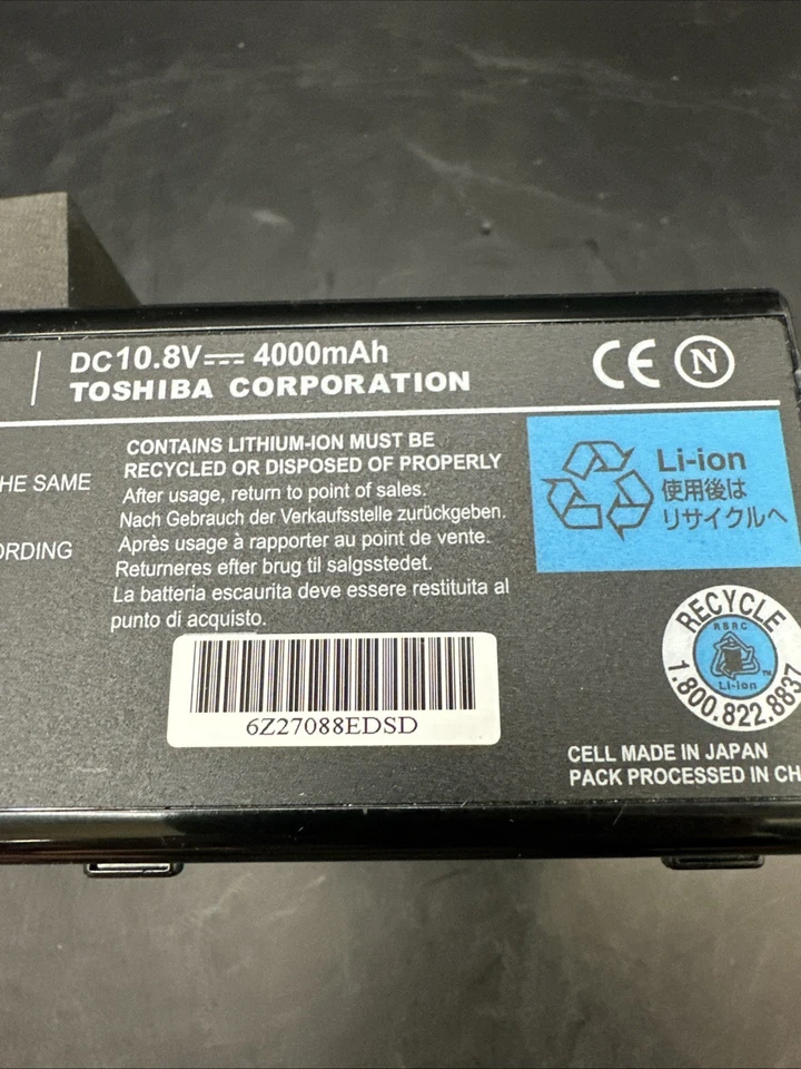 Batería de iones de litio Toshiba PA3479U–1BRS PABAS078 Foto 4 de 4