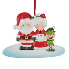 GiftsForYouNow Santa Elf Family of 3 Resin Christmas Writable Ornament