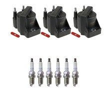 NGK 3 Ignition Coil 6 Nickel Spark Plugs Kit For Passport Rodeo Trooper 3.2 V6