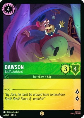 Lorcana  FOIL  Dawson - Basil's Assistant  - Azurite Sea # 077