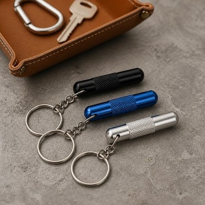 1x Posh Alloy Snuff Sniffer on Keyring - straw - stash tool tube - kit set bump