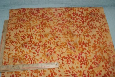 Batik Golden Yellow Orange Design Cotton Fabric Sewing 104'' x 24'' WFast Ship