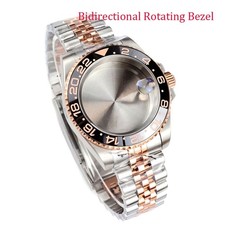 Bidirectional Bezel 40mm Sapphire Glass 20ATM Diver Watch Case Fit NH35 ETA2824