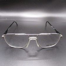 Van Heusen VH Madison Silver Black Pilot Aviator Eyeglass Frames 57-17-140 Italy