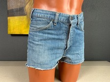 Vintage 1970s Levi's Orange Tab Mens Blue Wash Cut-Off Shorts Denim Jeans - 32