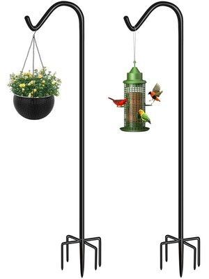 Eazielife Shepherds Hook for Outdoor Bird Feeders Pole 76 Inch Tall, Adjustab...