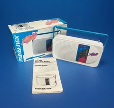 NOS Soundesign AM/FM Portable Radio Model 2204 Color Tunes 90's Retro WORKING