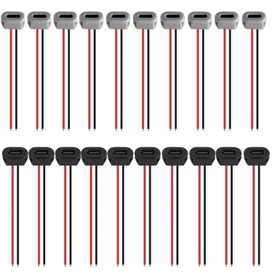 20 Stück USB C Typ-C Buchse Gehäuse 2Pin Lötbuchse Wasserdicht USB C Zopf C