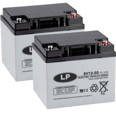 2X AGM 12V 50Ah Blei-Akku - zyklenfest kompatibel WP50-12NE MP50-12C 12LCP-50 RE