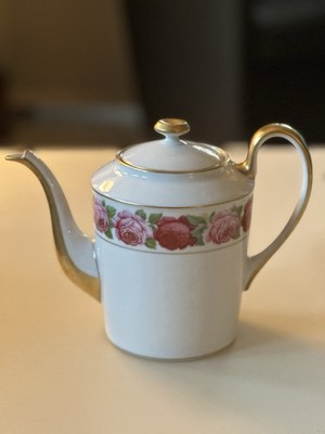 Royal Limoges Rose de Paris Kaffeekanne mit Deckel Kanne Blumenmalerei
