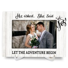 Wedding Engagement Gifts 8x6 Picture Frames, Engagement Gifts for Couples Woo...