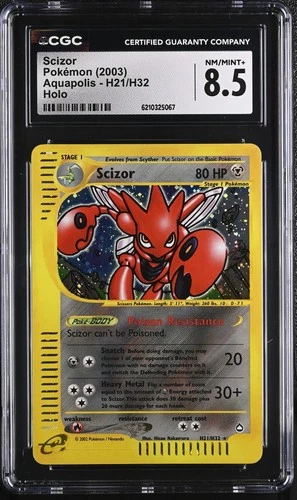 CGC 8.5 Scizor H21/H32 Aquapolis Holo Pokemon Card