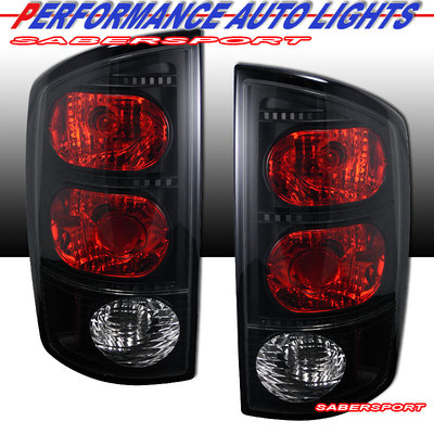 Complete Black Headlight & LED Taillight Set For Ram 1500/2500/3500 (02-05)