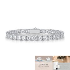 4-5mm Moissanite Tennis Bracelet 925 Silver - GRA Certified D/VVS1
