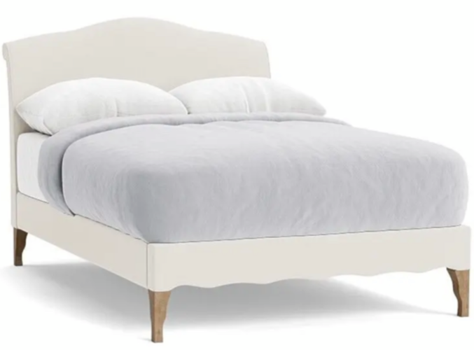 LOAF Bed Frame Frenchie Double in Buttermilk Brushed Cotton UK