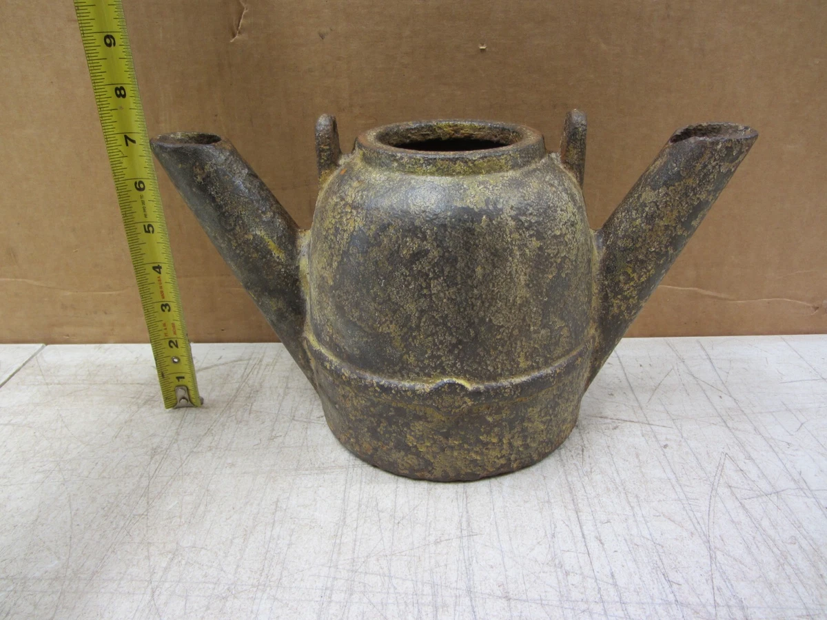 VTG ANTIQUE CAST IRON TORCH SMUDGE POT YELLOW DOG OIL FIELD ENGINE LAMP  LANTERN | eBay