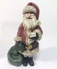 Santa Claus Christmas Figurine Marked 1987 7.25" Toy Bag List Holiday Decor A142