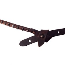 Skóra - Czaszka z ćwiekami - Pasek - Ręcznie szyty - Jednorazowy - Skórzany przedmiot rzemieślniczy