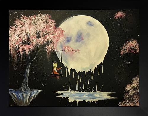 Framed Tree Swing Melty Moon By Ed Capeau 18x24 Art Painting Reproduction Ebay