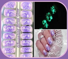 Color Nail Polish Strips, 16ct. Custom. Whispering Floral Glow