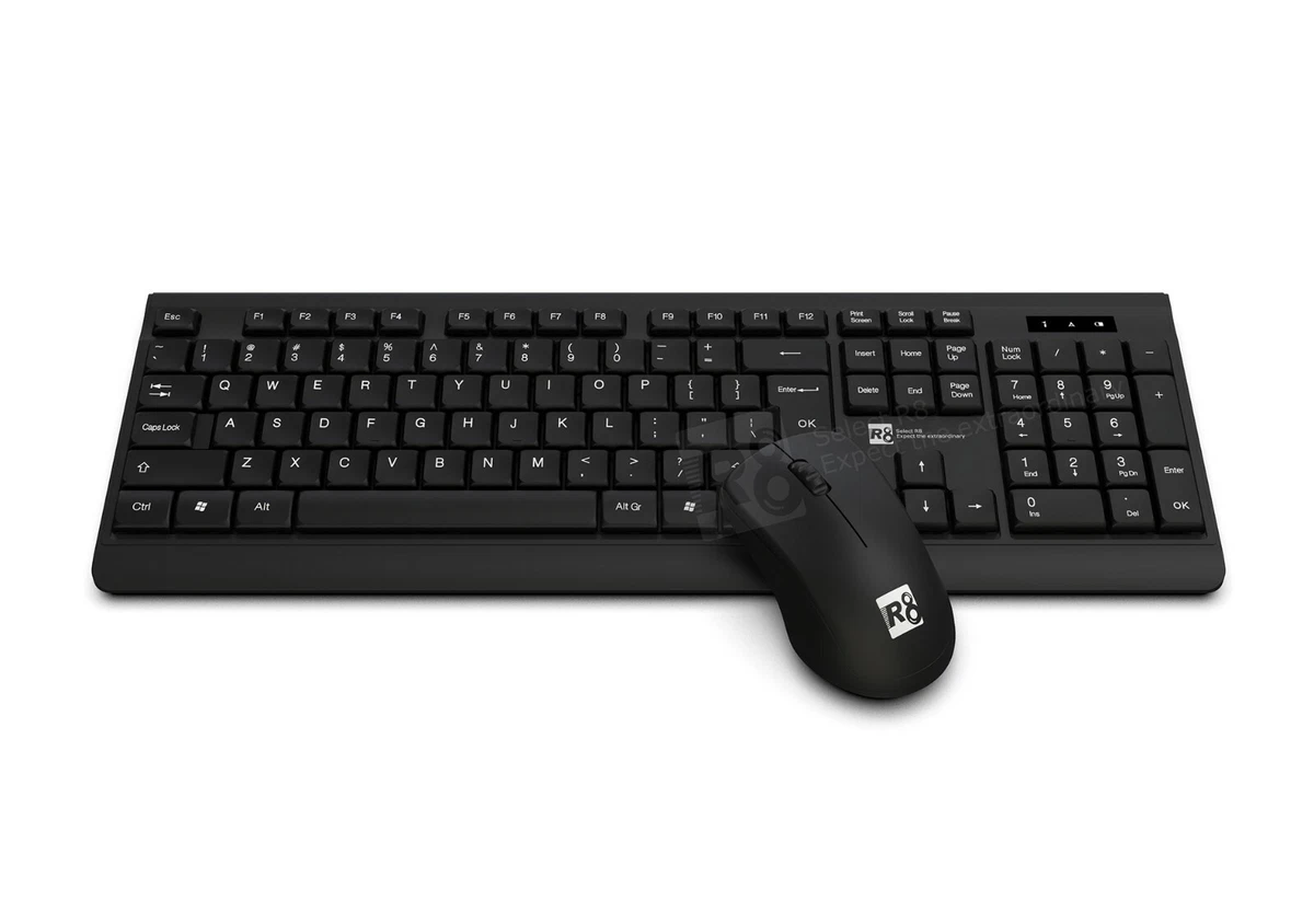 2.4GHz Wireless Keyboard and Mouse Combo Set Full Size For PC 