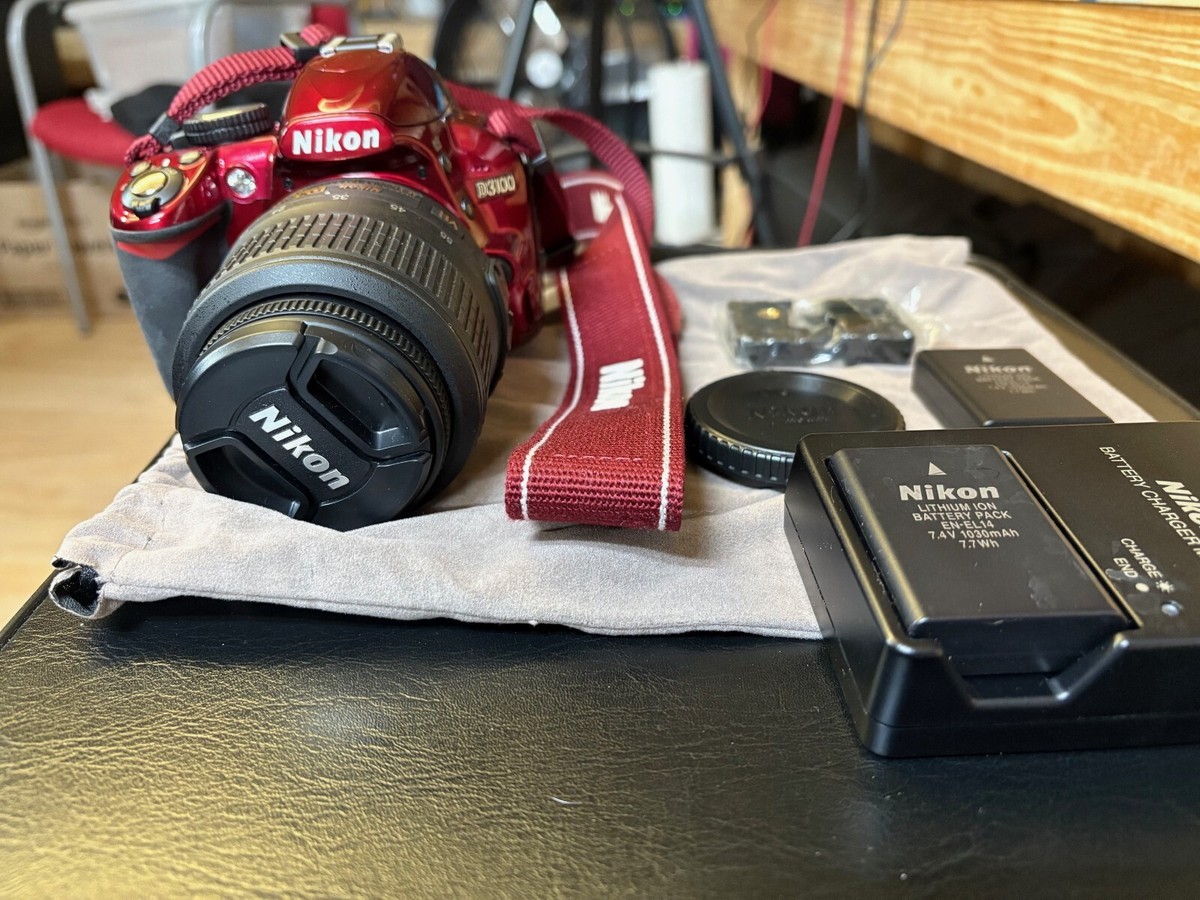 Nikon D3100 MP DSLR Camera Kit w/AF-S DX 18-55mm Lens -RED