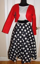 Rubies Poodle Skirt Halloween Costume Dress Standard Womens M Polka Dot
