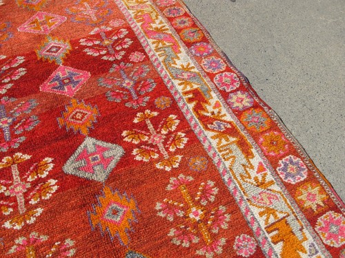 Rare Kurdish Antique Runner Rug 3.6x7.8 Oriental Wool Old Hallway Kitchen Carpet - Picture 9 of 15