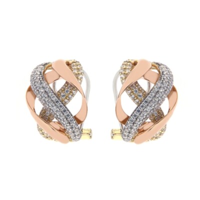 Anello oro giallo bianco e rosa on fiore e perla bianca centrale