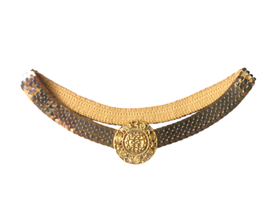 Vintage Gold Tone Metallic Fish Scale Waist Belt 70s | eBay