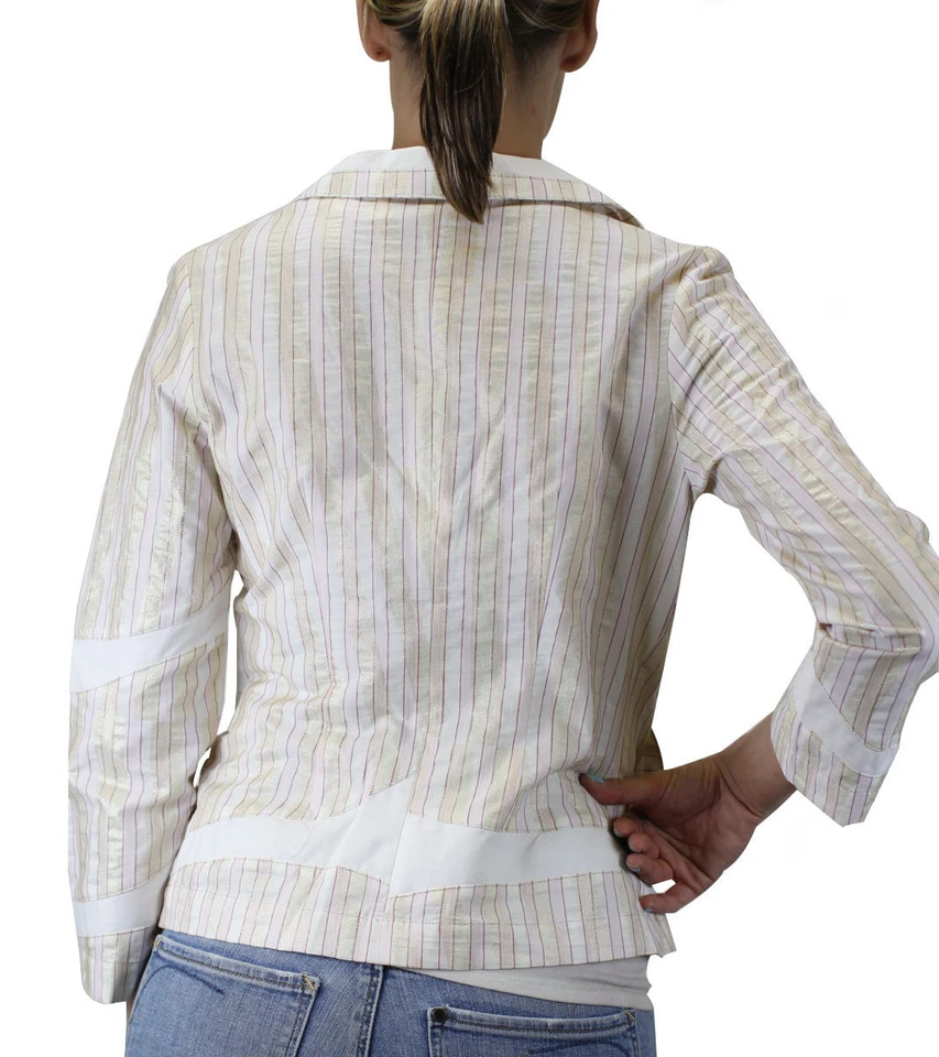 Blazer para mujer CUSTO BARCELONA Iriad 30x3 rosa y beige 292351 $303 nuevo con etiquetas Foto 2 de 2