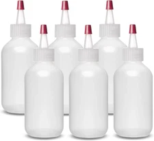 Ljdeals 2 Oz Plastic Squeeze Bottles with Yorker Caps, for Condiments, Hair Colo