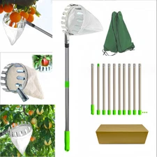 1.2m 4.0m Fruit Picker Pole with Basket Stainless Steel Assemble Fruit Grabber