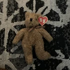 TY Beanie Baby Curly Bear Plush Vintage Retired Brown Stuffed Tag  5017