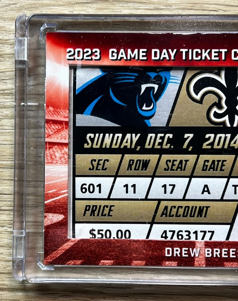 2023 Leaf Game Day Ticket Collection #TC-4 - Drew Brees - Authentic Game Ticket - Image 2 of 4