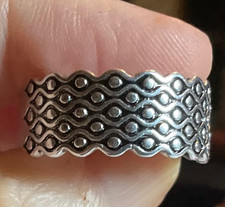 925 Sterling Silver Wide Band Ring Size 9 Textured Design 4mm NEW Unisex Classic