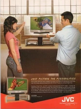 JVC HD-ILA Rear Projection TV 2005 Vintage Print Ad Football Design