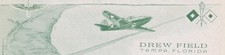 1943 WWII Drew Field Tampa FL Airfield Letterhead Illustrated Soldier Letter SAW