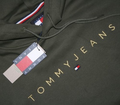 Tommy Hilfiger Fatigue Green Linear Gold Hoodie Kapuzenpullover Gr. 4XL