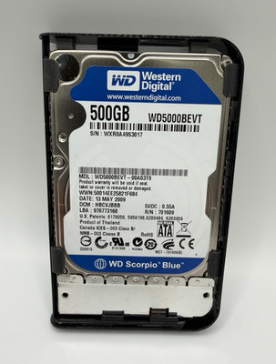 Western Digital WD Scorpio Blue 500GB USB 2.5in Portable HDD 5400RPM WD5000BEVT