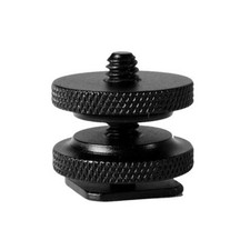 1/4inch Double Nut Tripod Mount Screw to Flash Camera Hot Shoe Equipment